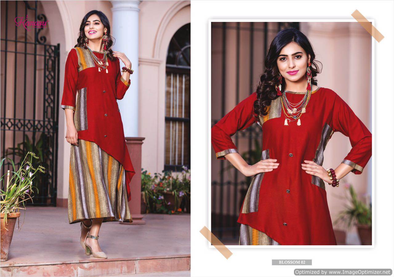 Kanasu Fashion Blossom Rayon Designer Kurti Catalogue