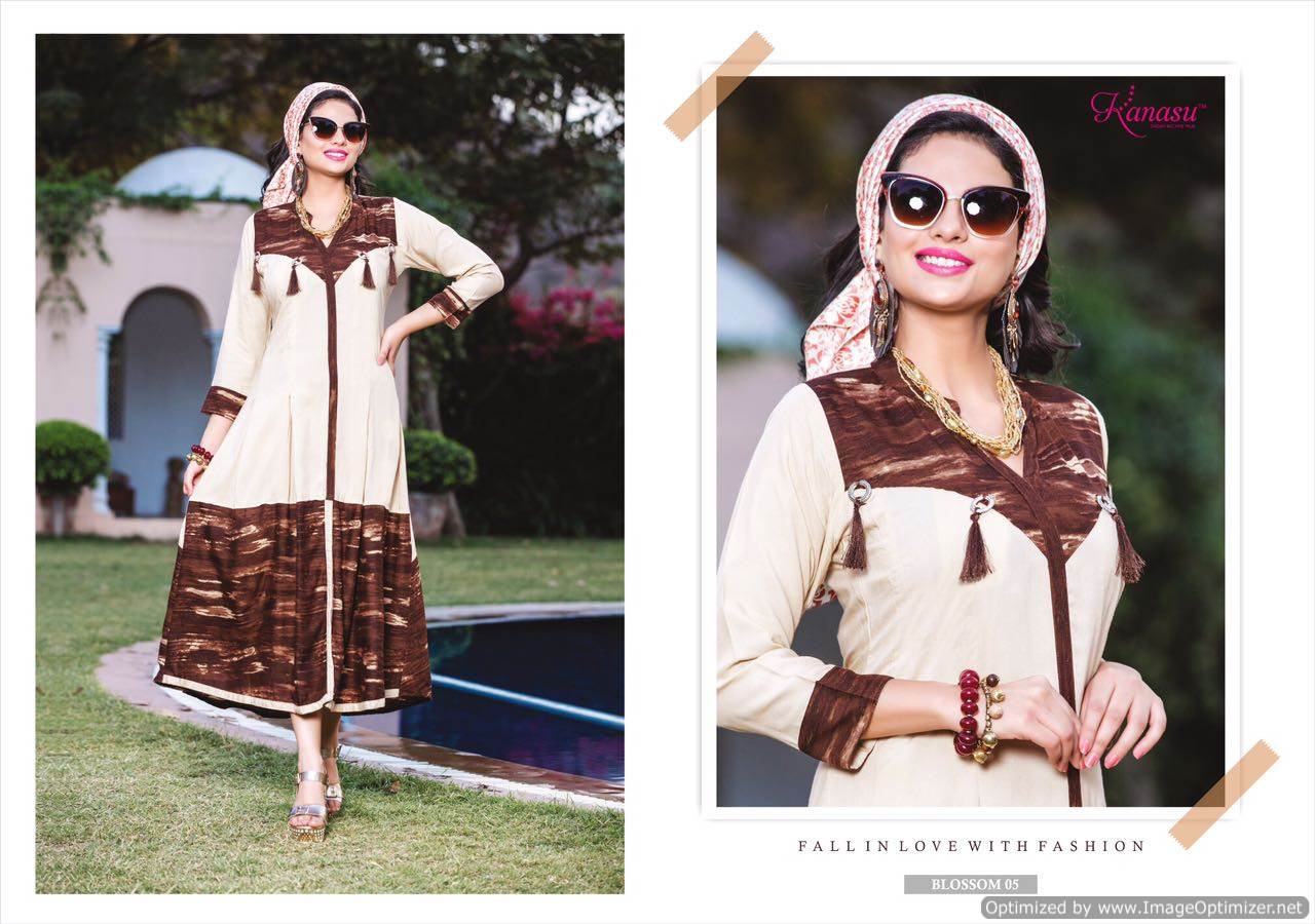 Kanasu Fashion Blossom Rayon Designer Kurti Catalogue
