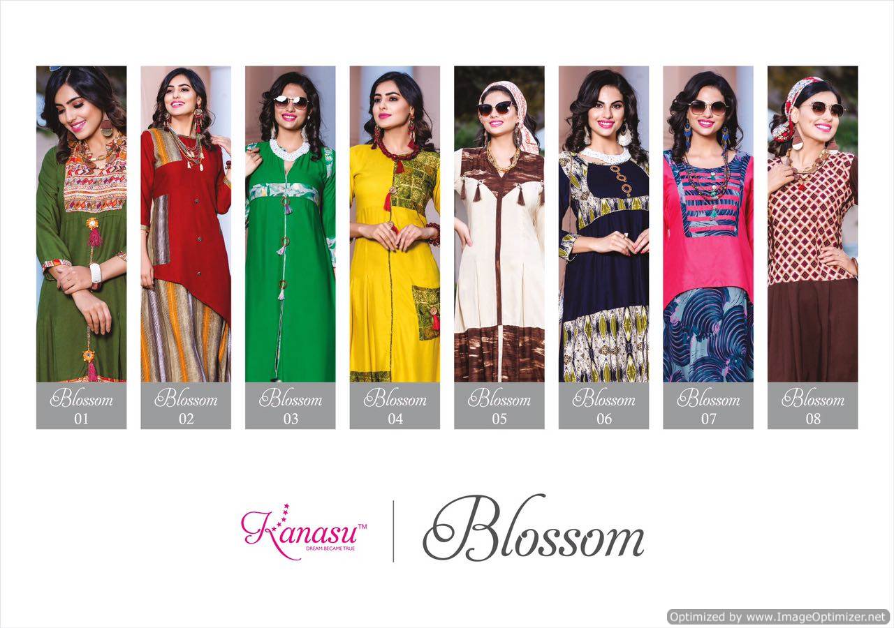 Kanasu Fashion Blossom Rayon Designer Kurti Catalogue