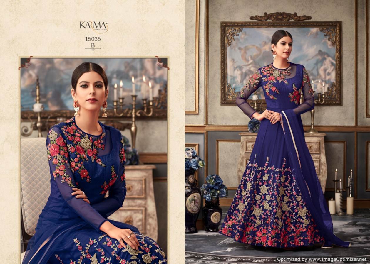 Karma 15035 Embroidery Salwar Kameez Catalogue