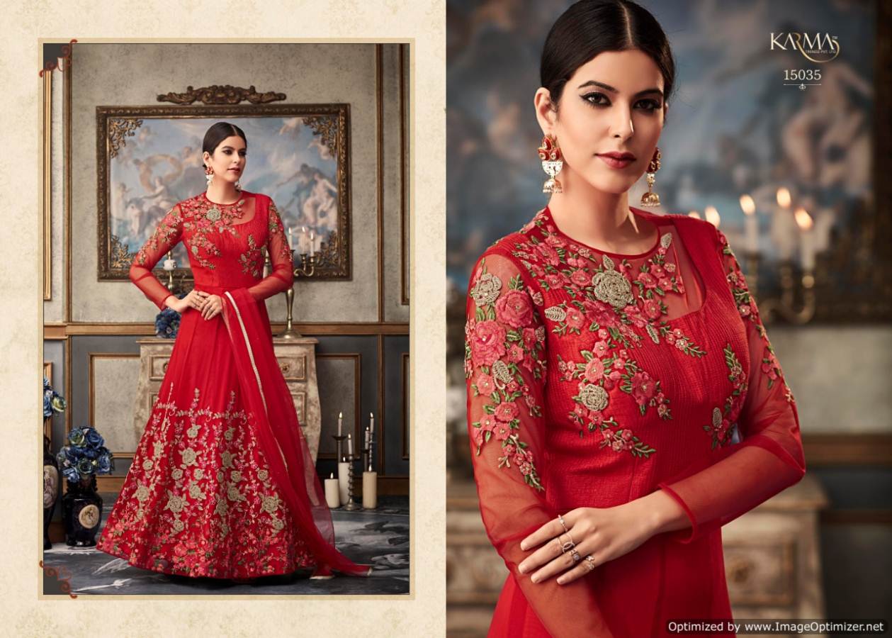 Karma 15035 Embroidery Salwar Kameez Catalogue