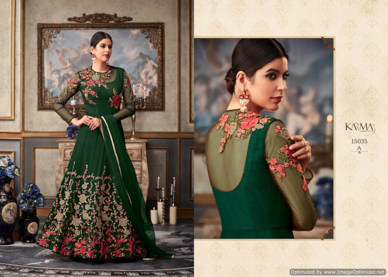 Karma 15035 Embroidery Salwar Kameez Catalogue