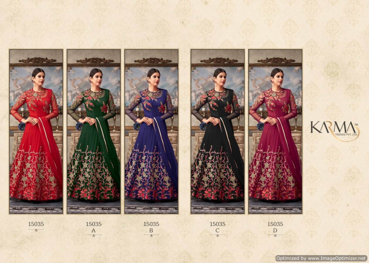 Karma 15035 Embroidery Salwar Kameez Catalogue