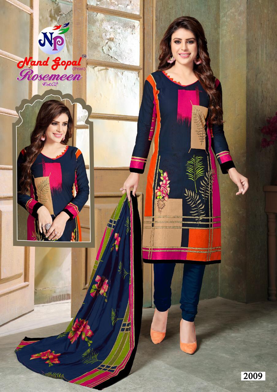 Rosemeen Vol 2 By Nand Gopal Cotton Dress Materials Catalogue