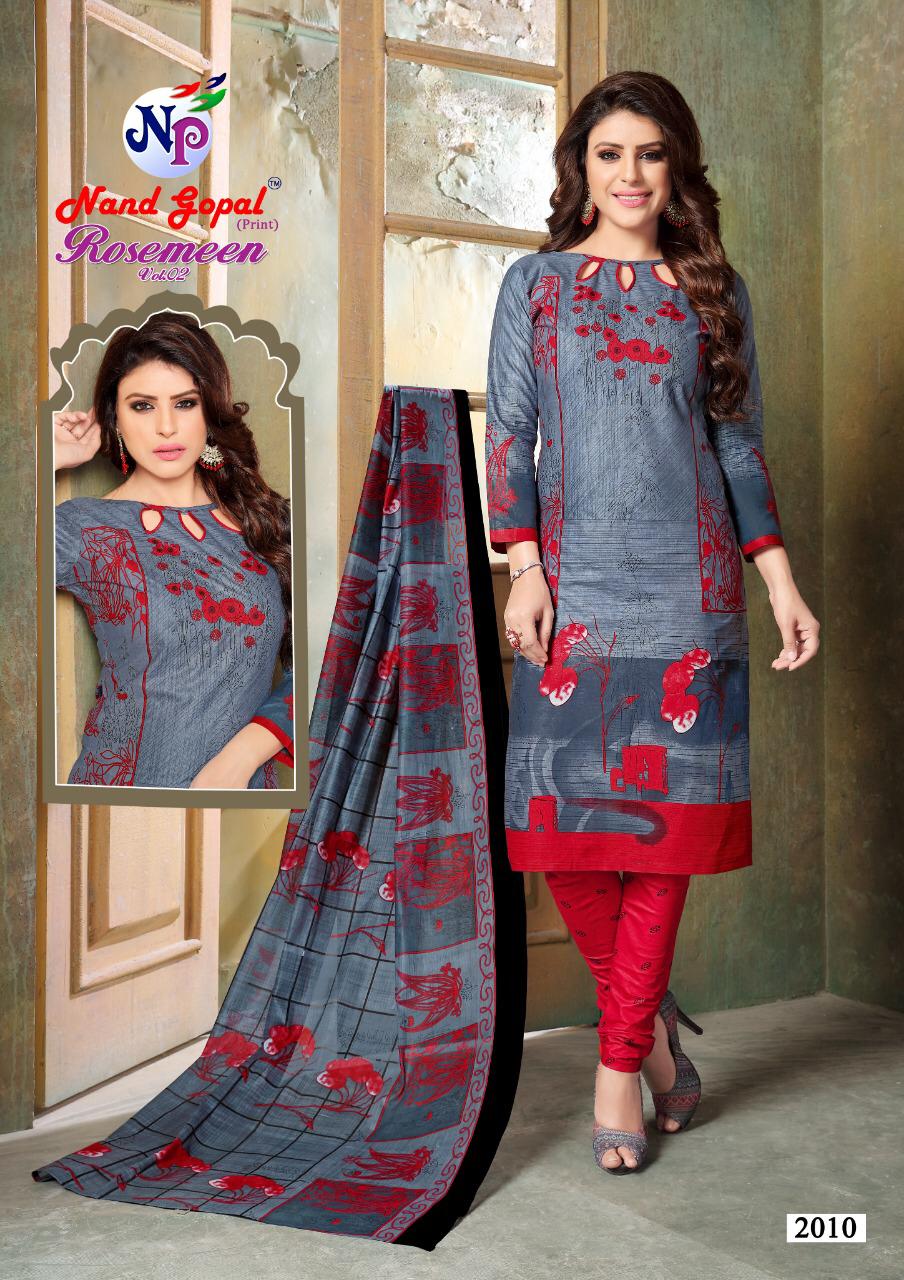 Rosemeen Vol 2 By Nand Gopal Cotton Dress Materials Catalogue