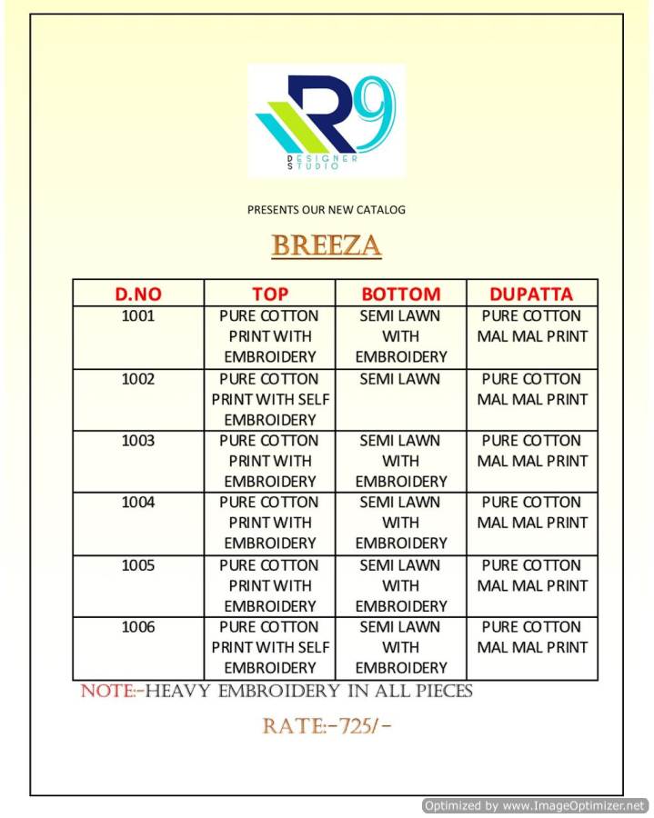 Breeza By R9 Fashion Pakistani Salwar Suit Catalogue