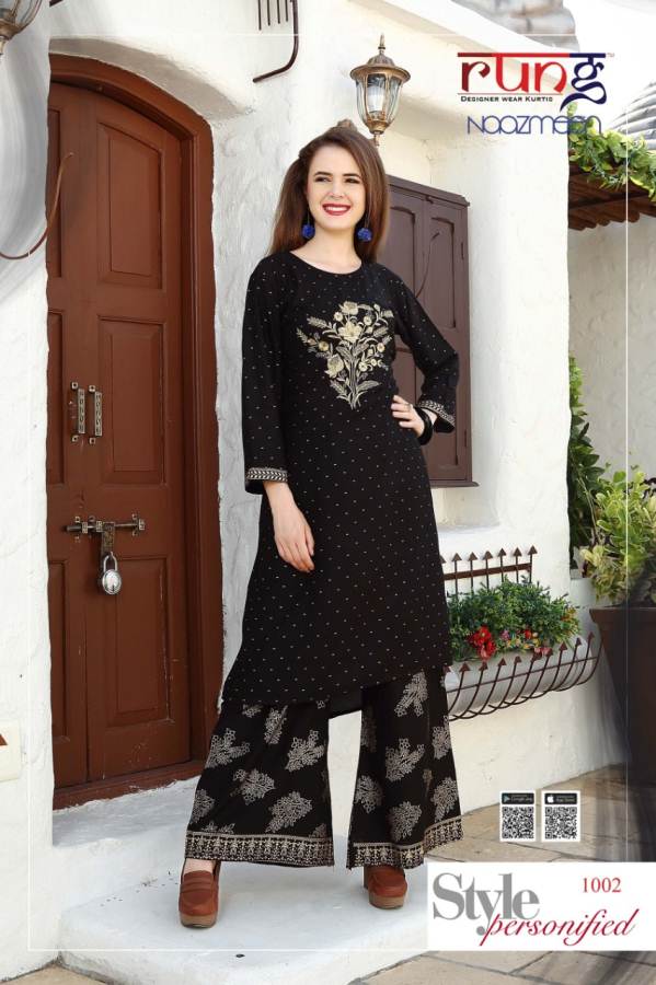 Naazmeen By Rung Fashion Party Wear Kurti With Bottom Catalogue