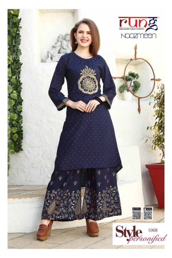 Naazmeen By Rung Fashion Party Wear Kurti With Bottom Catalogue