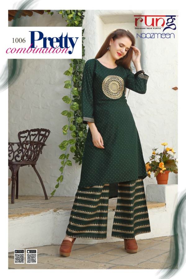 Naazmeen By Rung Fashion Party Wear Kurti With Bottom Catalogue