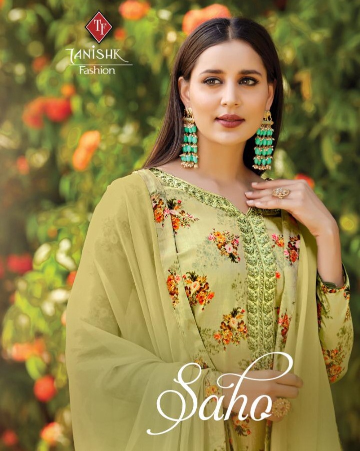 Saho Designer Dress Materials Catalogue By Tanishak Fashion