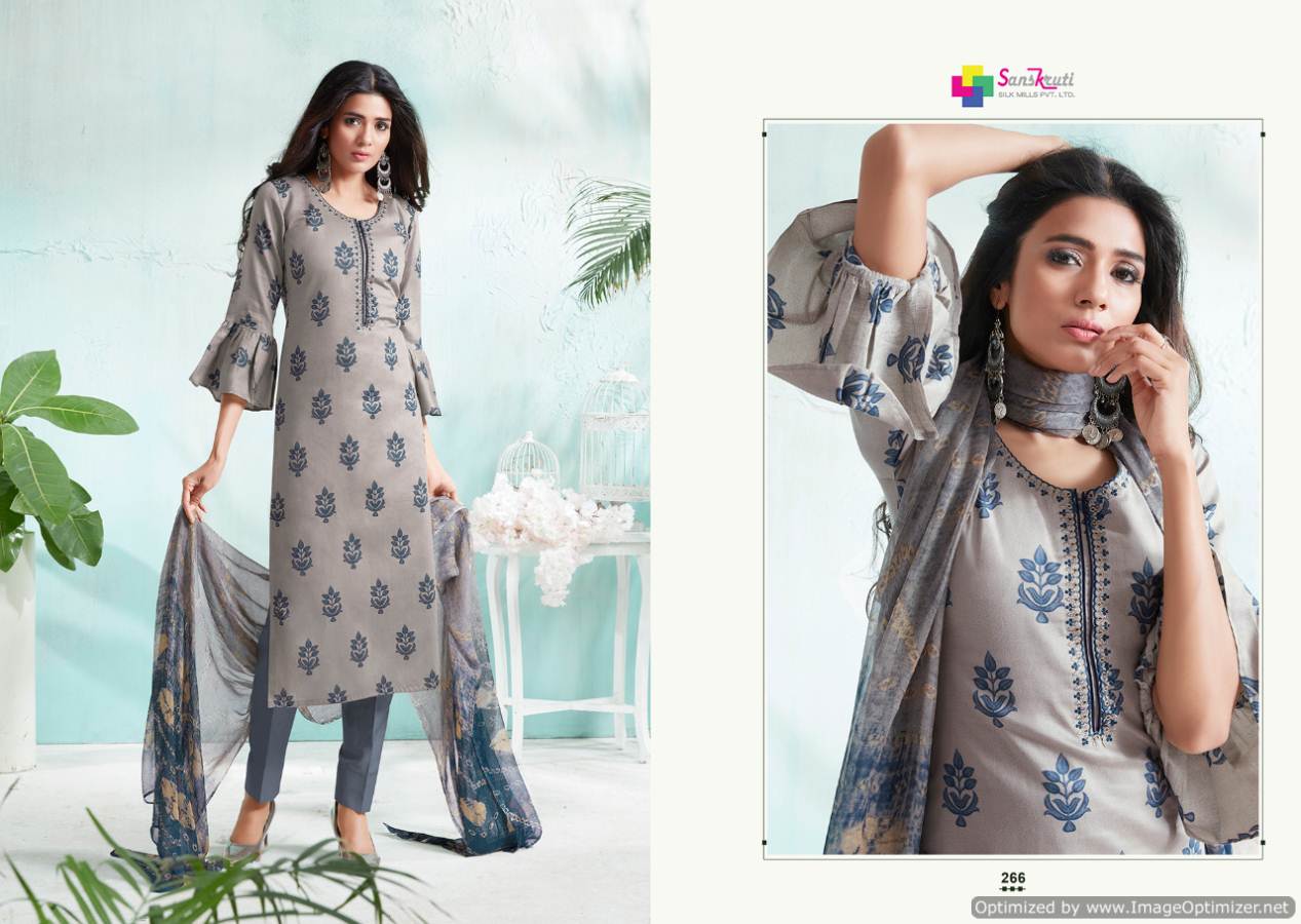 Shine Vol 1 Sanskruti Fashion Designer Dress Materials Catalogue