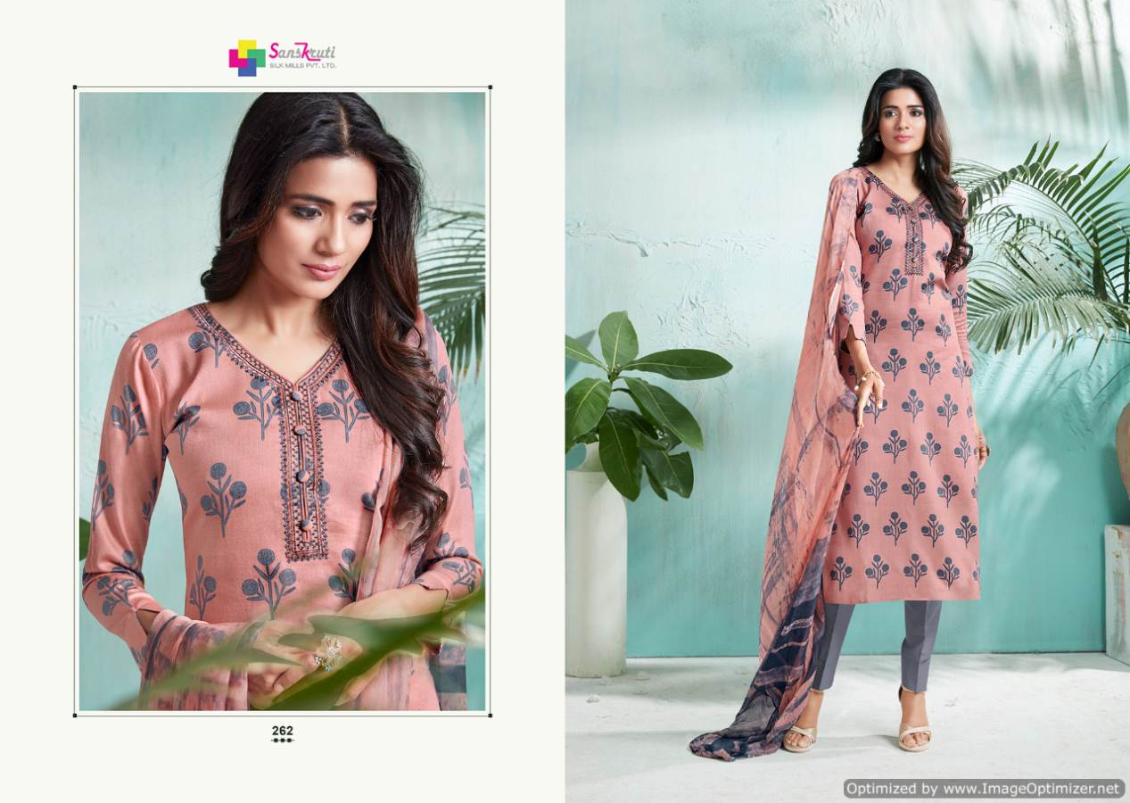 Shine Vol 1 Sanskruti Fashion Designer Dress Materials Catalogue