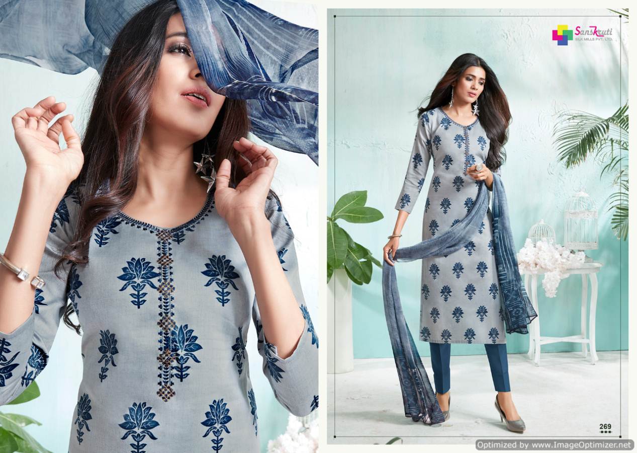 Shine Vol 1 Sanskruti Fashion Designer Dress Materials Catalogue