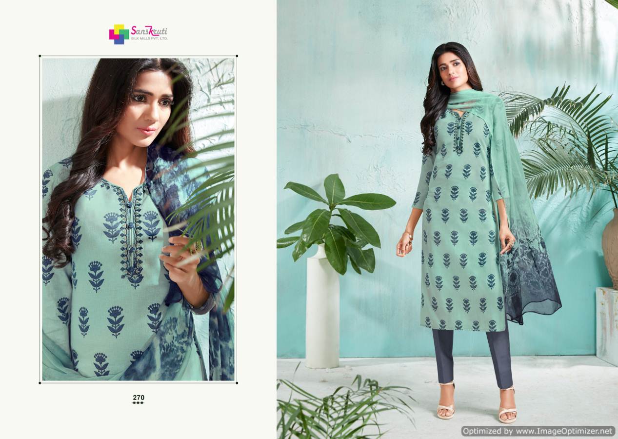 Shine Vol 1 Sanskruti Fashion Designer Dress Materials Catalogue