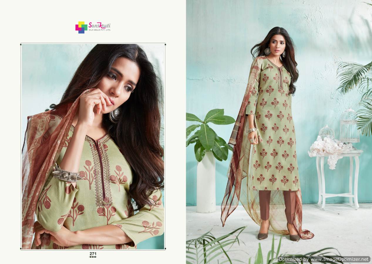 Shine Vol 1 Sanskruti Fashion Designer Dress Materials Catalogue