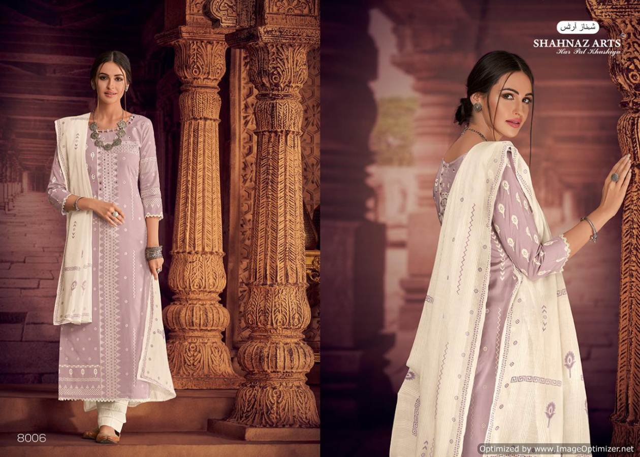 Pose By Shahnaz Arts Designer Dress Materials Catalogue