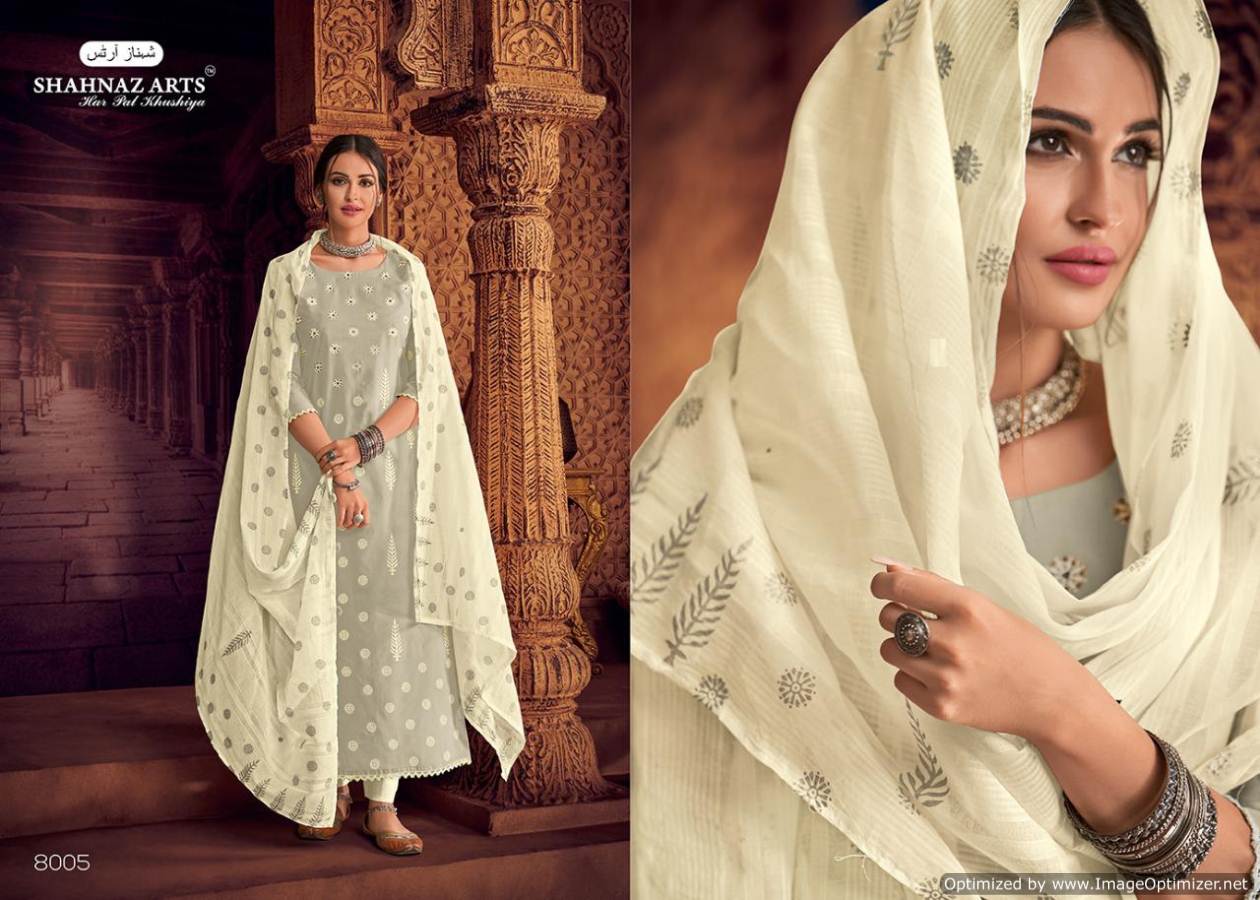 Pose By Shahnaz Arts Designer Dress Materials Catalogue