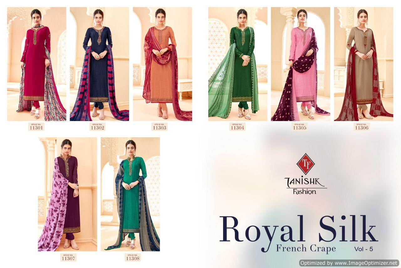 Royal Silk Vol 5 By Tanishk Fashion Churidar Dress Materials Catalogue