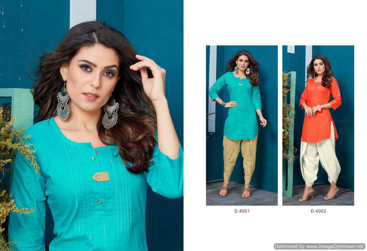 Trendz Vol 4 By Kalakari Fashion Designer Kurti With Bottom Catalogue