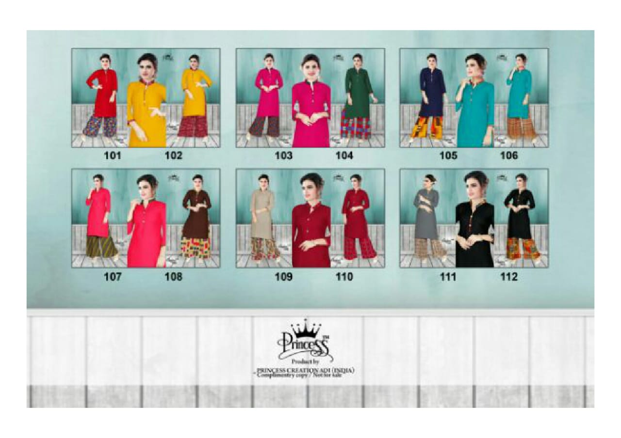 Aayna Jagdamba Export Designer Kurti With Palazzo Catalogue