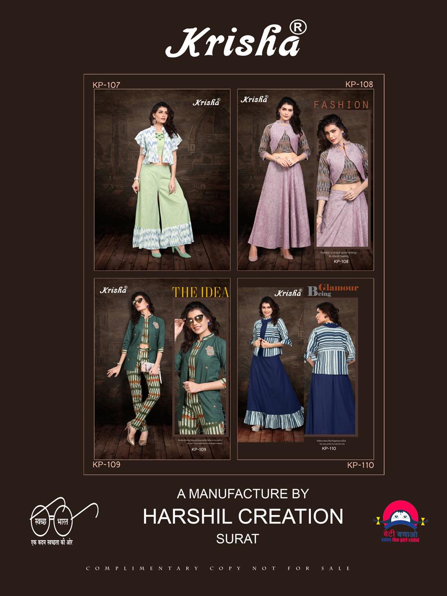 Krisha Fashion By Audi Cotton Kurti With Pant Collections.