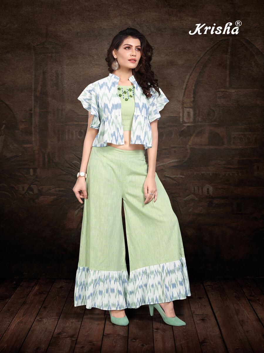 Krisha Fashion By Audi Cotton Kurti With Pant Collections.