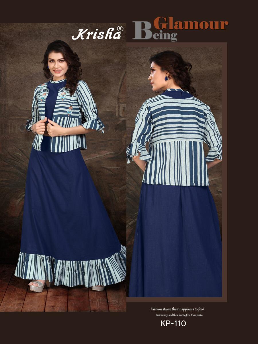 Krisha Fashion By Audi Cotton Kurti With Pant Collections.