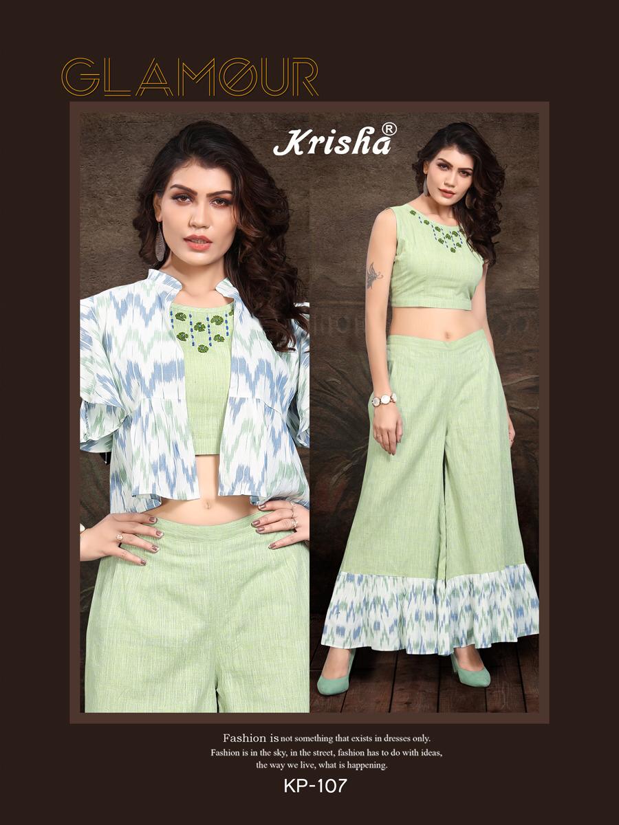 Krisha Fashion By Audi Cotton Kurti With Pant Collections.