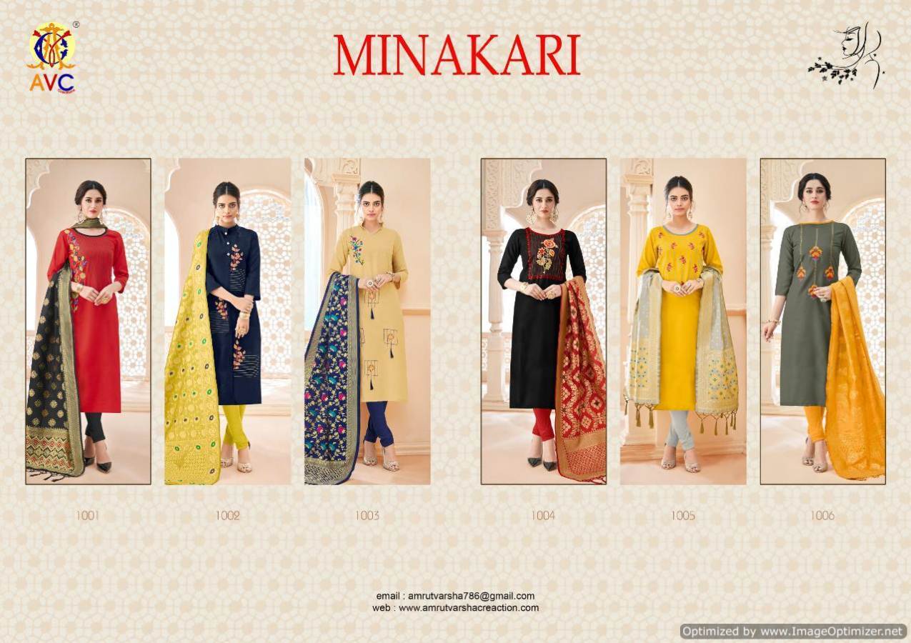 Avc By Minakari Designer Cotton Dress Materials Catalogue