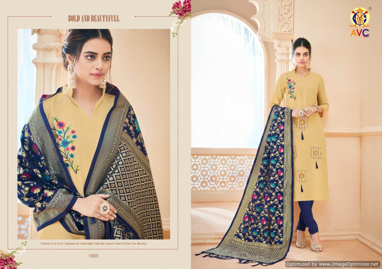 Avc By Minakari Designer Cotton Dress Materials Catalogue