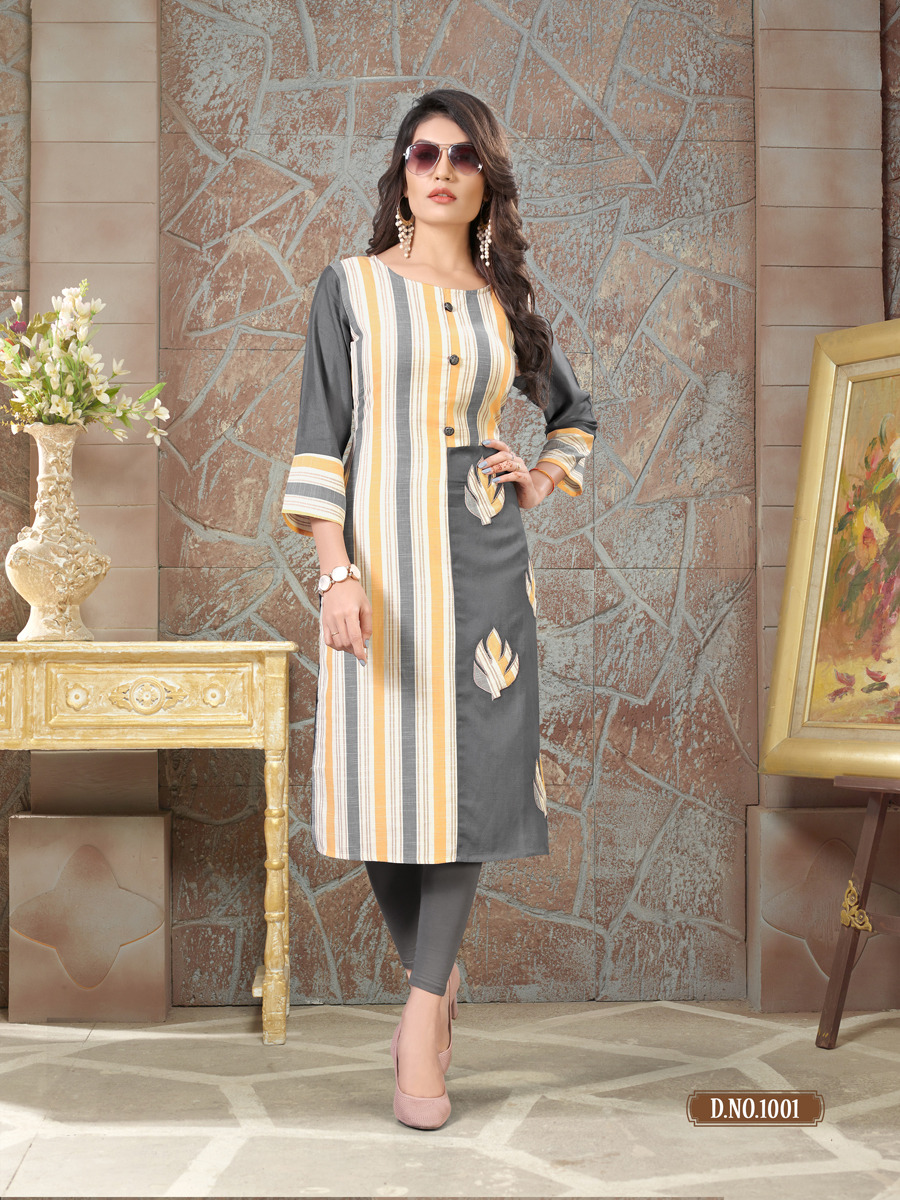 Kodas By Dolly Strips Causal Wear Kurtis Catalogue
