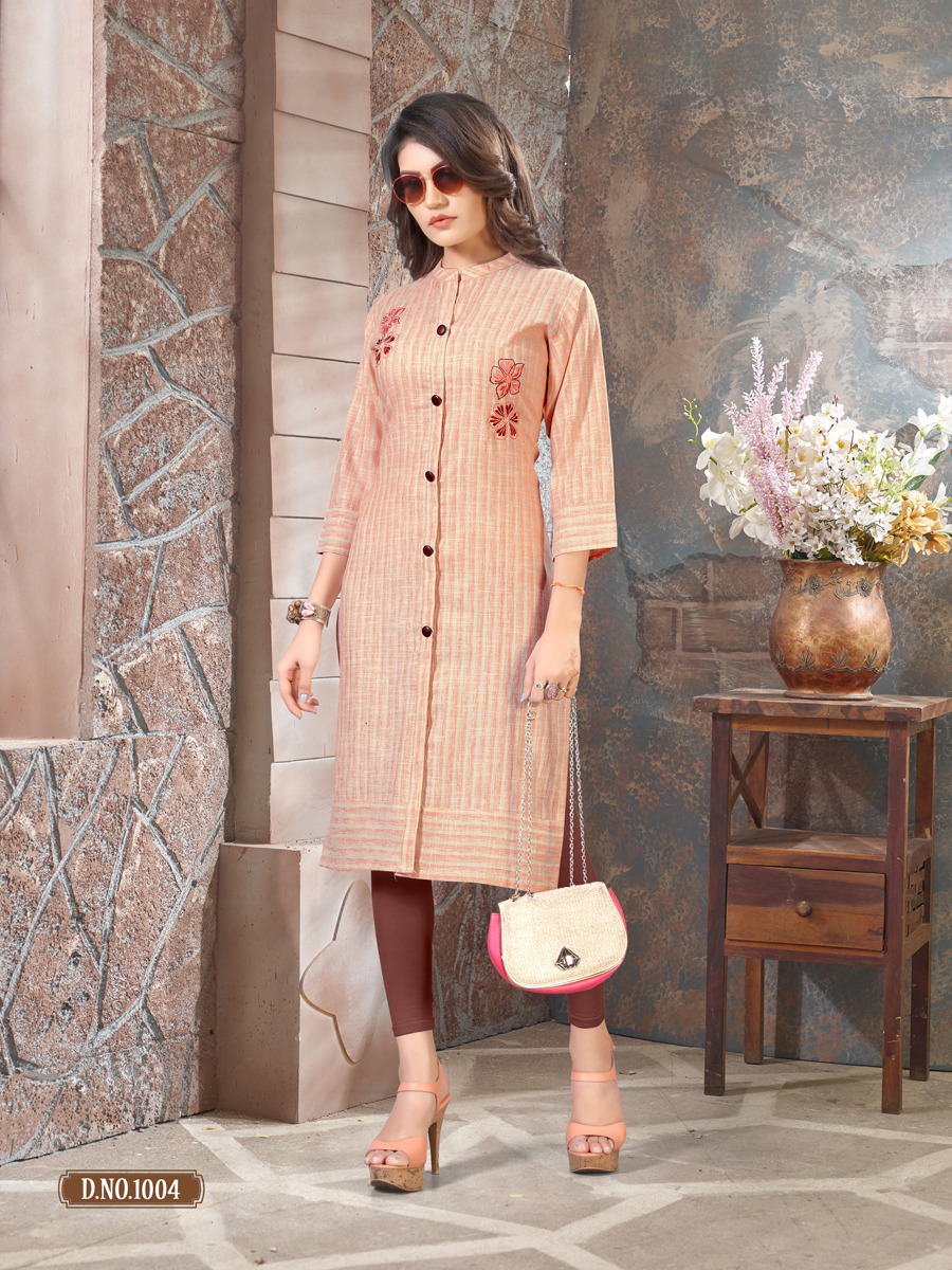 Kodas By Dolly Strips Causal Wear Kurtis Catalogue