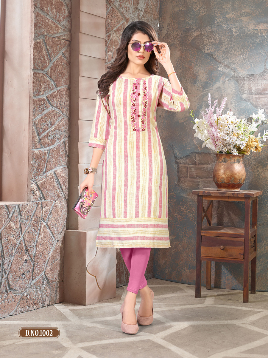 Kodas By Dolly Strips Causal Wear Kurtis Catalogue
