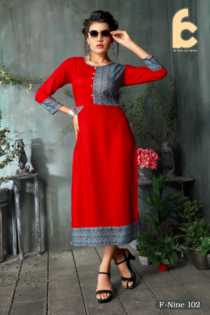 F Nine Causal Wear Kurti Catalogue