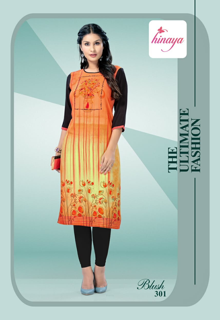 Hinaya By Blush Vol 3 Digital Printed Kurti Catalogue