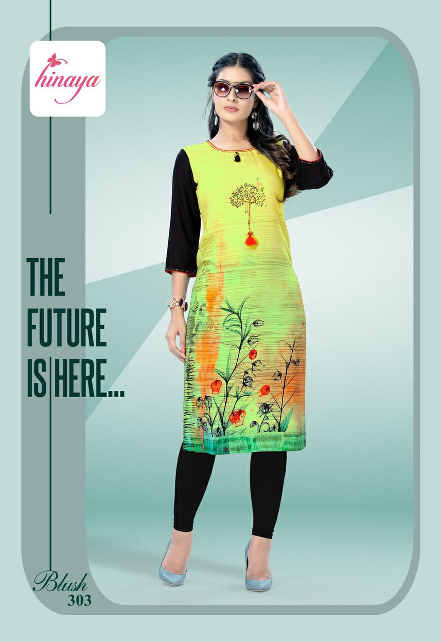 Hinaya By Blush Vol 3 Digital Printed Kurti Catalogue