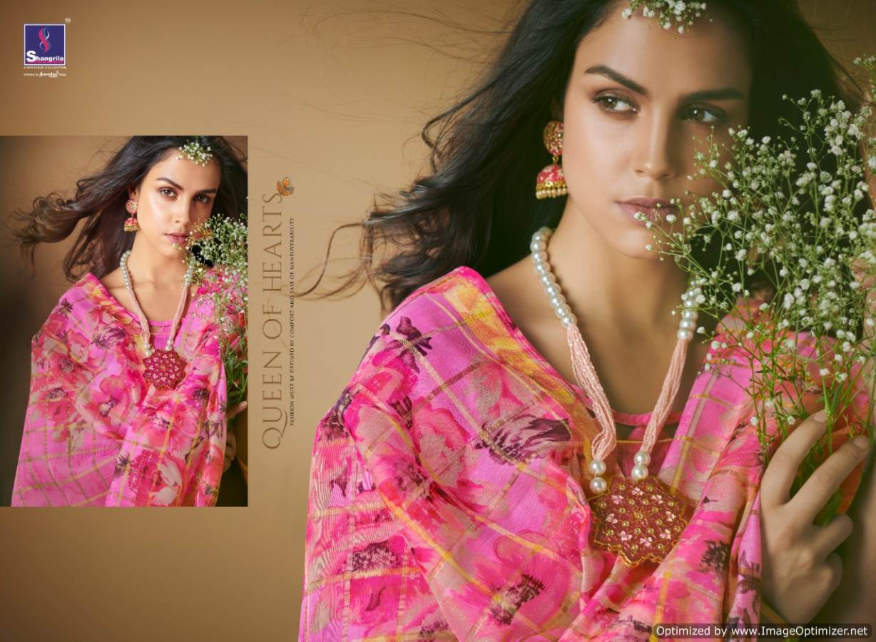 Kajal By Shangrila Linen Printed Sarees Catalogue