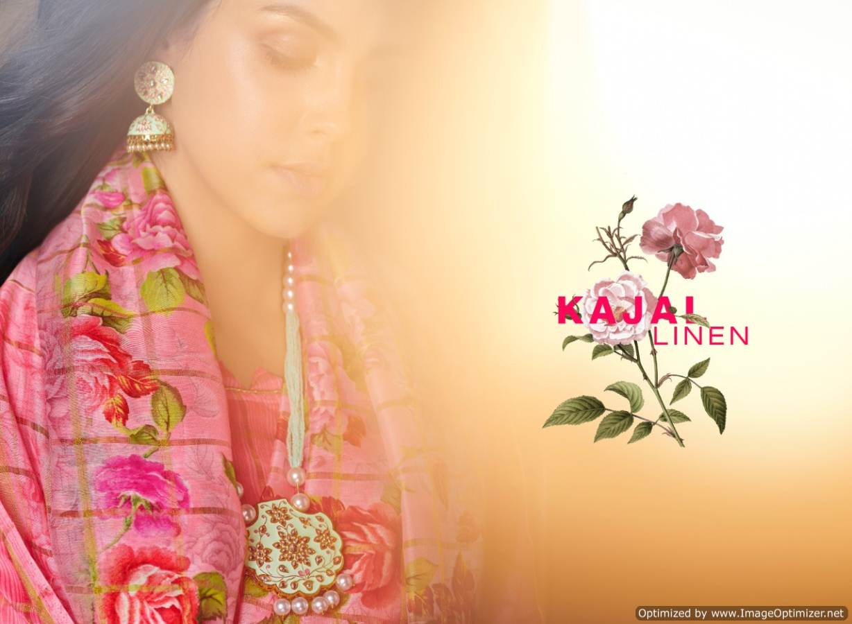 Kajal By Shangrila Linen Printed Sarees Catalogue