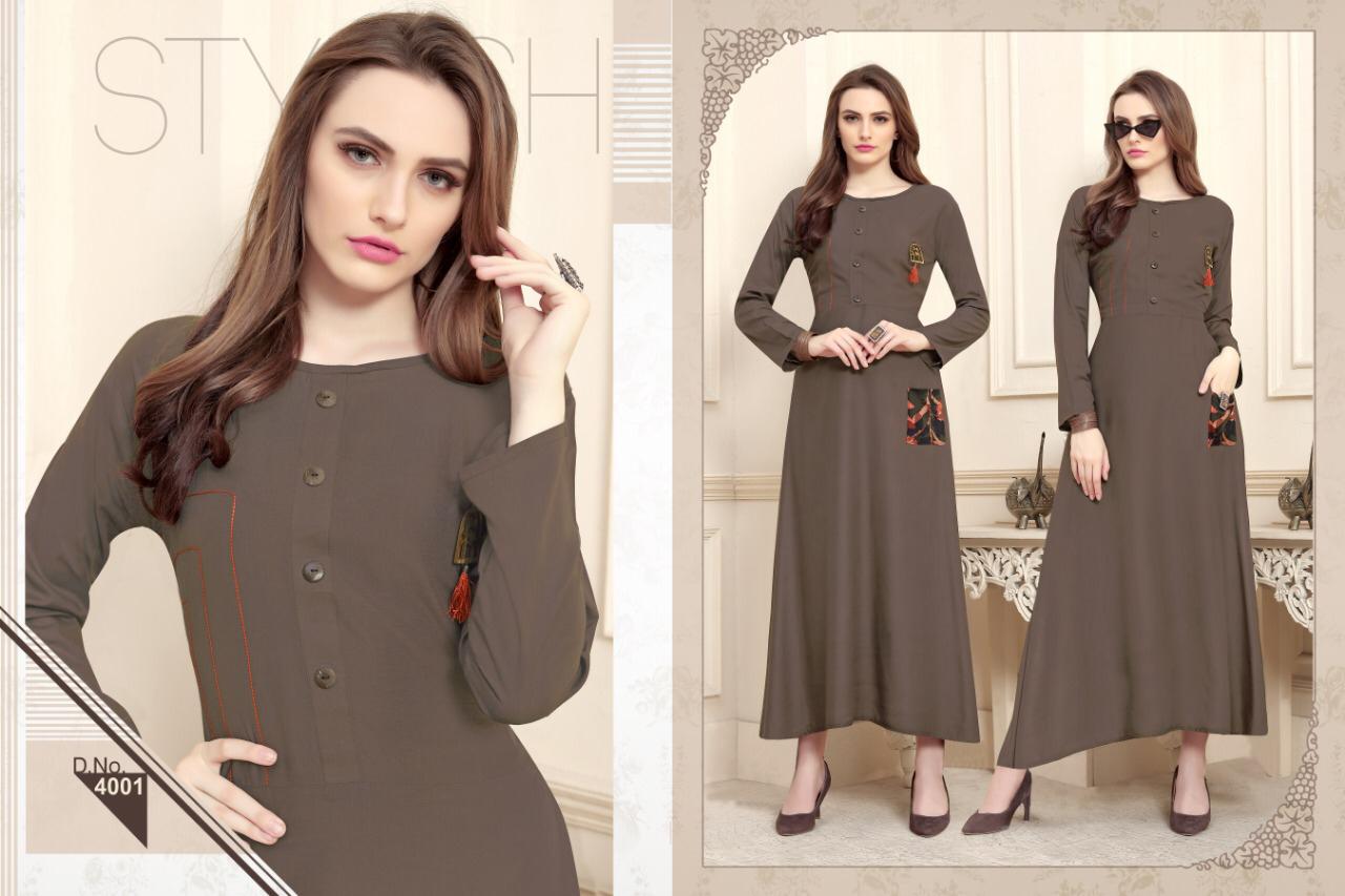 Pulpee Vol 6 By Kajri Style Long Gown Style Kurtis Catalogue