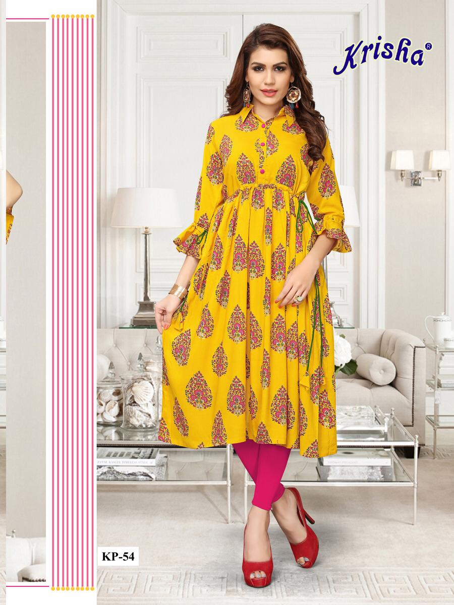 Panchi Vol 2 By Krisha Fashion Rayon Printed  Kurti Catalogue