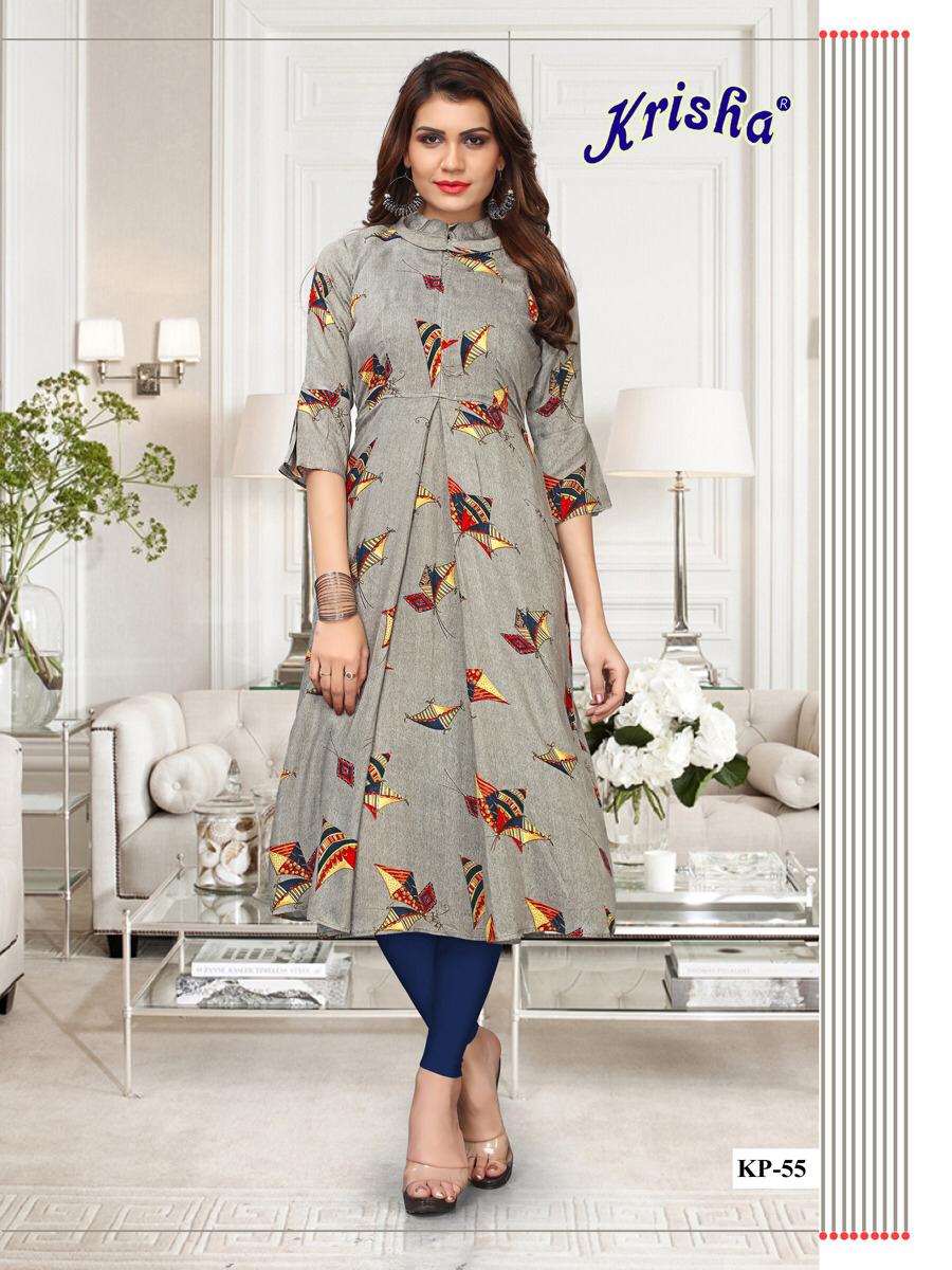 Panchi Vol 2 By Krisha Fashion Rayon Printed  Kurti Catalogue