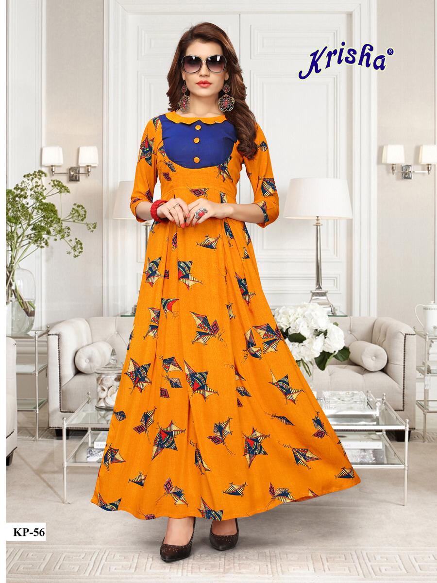 Panchi Vol 2 By Krisha Fashion Rayon Printed  Kurti Catalogue