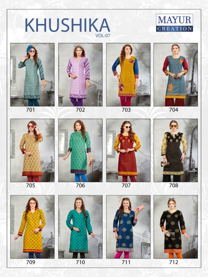 Khushika Vol 7 By Mayur Fashion Printed Kurtis Collections
