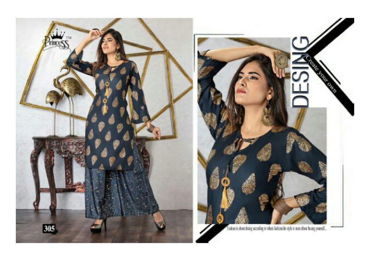 Nature By Jagdamba Fashion Designer Printed Kurti Palazzo Catalogue
