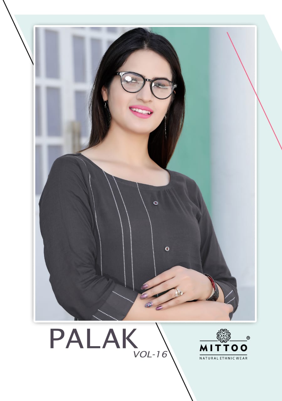 Palak Vol 16 By Mittoo Designer Causal Wear Kurtis Catalogue
