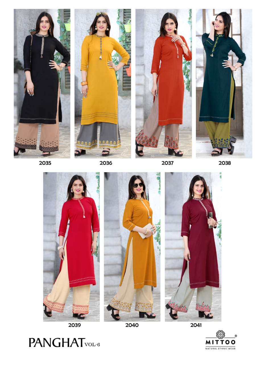 Panghat Vol 6 By Mittoo Designer Kurti Catalogue