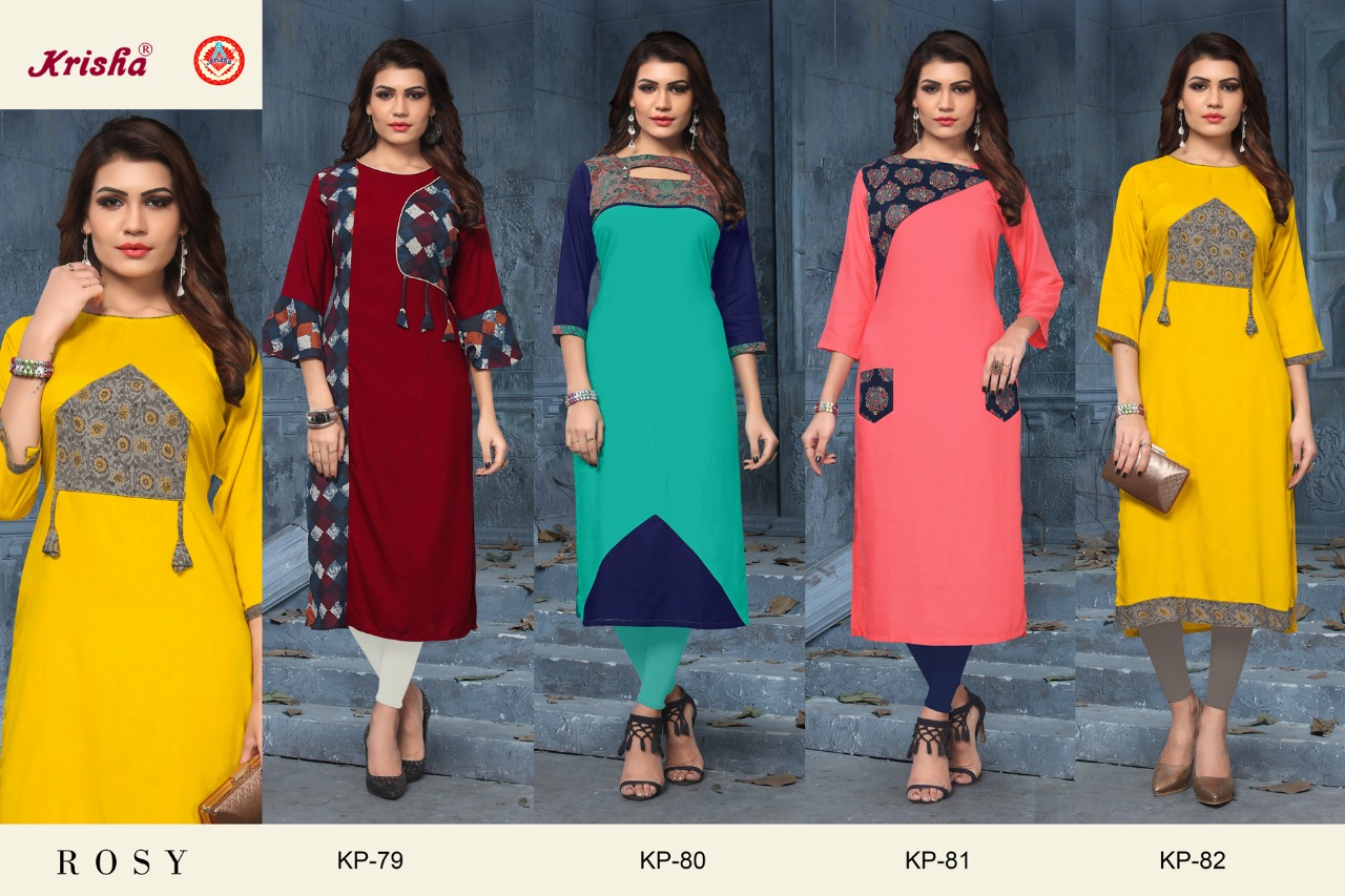 Krisha Fashion By Rosy Heavy Rayon Causal Kurti Catalogue