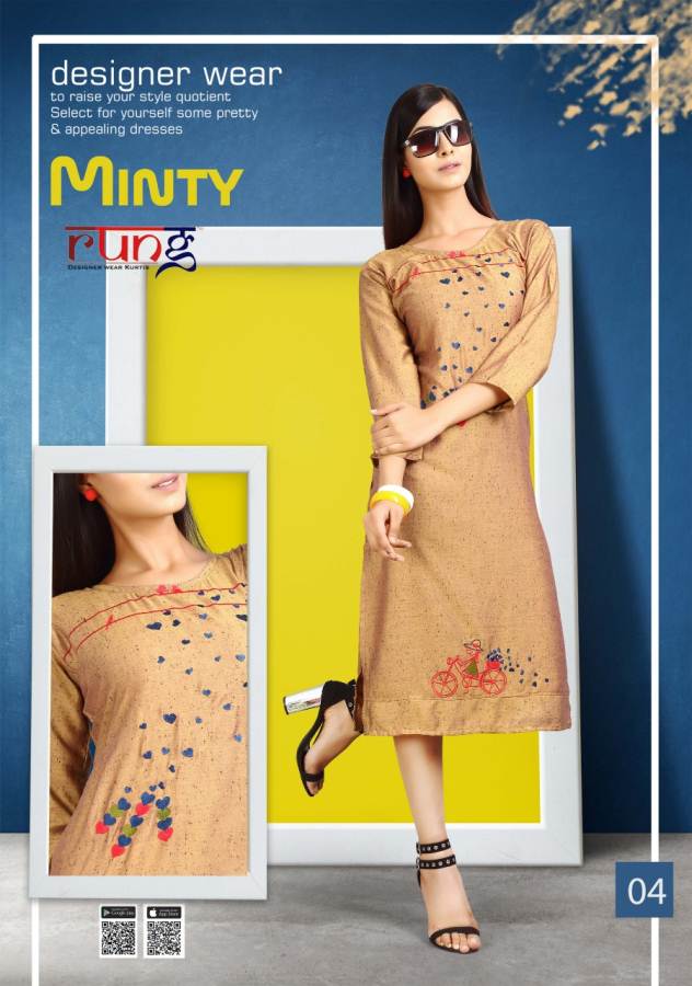 Minty Rung Rayon Causal Wear Kurti Catalogue