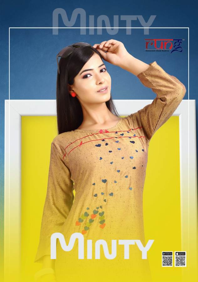 Minty Rung Rayon Causal Wear Kurti Catalogue