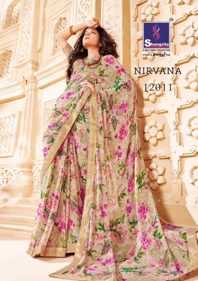 Nirvana By Shangrila Printed Barasso Sarees Catalogue